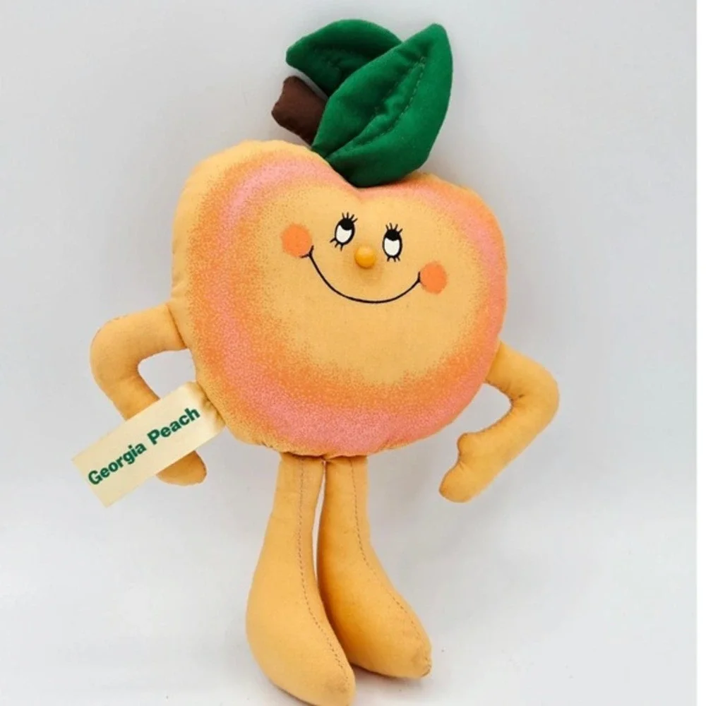 Vintage Georgia Peach Plush Toy Stuffed Doll‎ Souvenir Collectible Cute